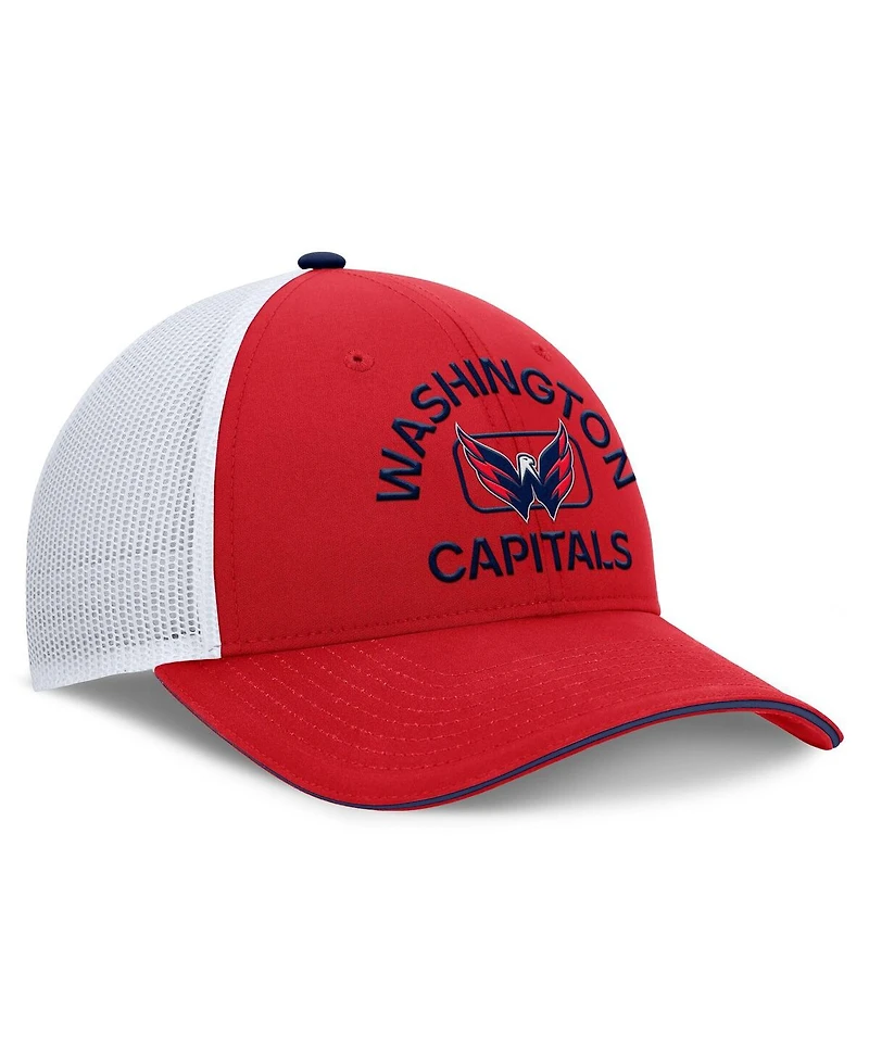 Fanatics Men's Red/White Washington Capitals Authentic Pro Rink Trucker Hat