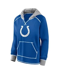 Logo Athletic Women's Royal Indianapolis Colts Boom Fleece Pullover V-Neck Hoodie