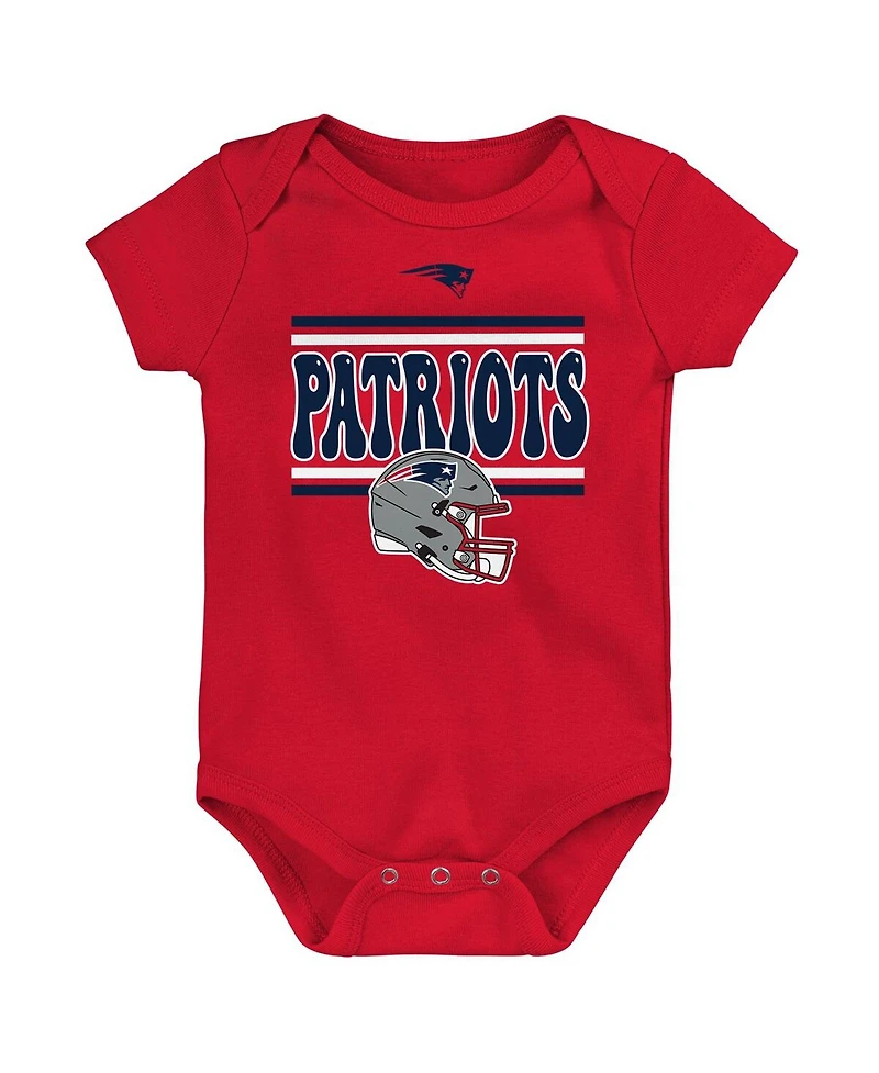 Outerstuff Baby Boys and Girls 3-Pack New England Patriots Play Day Bodysuit Set