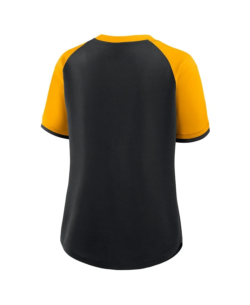 Fanatics Women's Black/Gold Pittsburgh Steelers Height Advantage T-Shirt