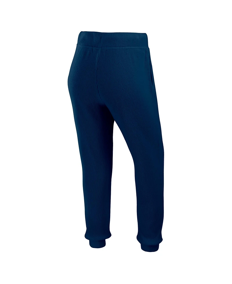 Wear by Erin Andrews Women's Cream Tennessee Titans Knitted Tri-Blend Long Sleeve T-Shirt Pants Lounge Set
