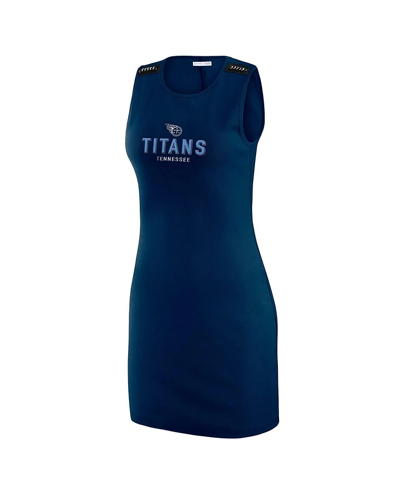 Wear by Erin Andrews Women's x Gracie Hunt Navy Tennessee Titans Ribbed Tank Dress