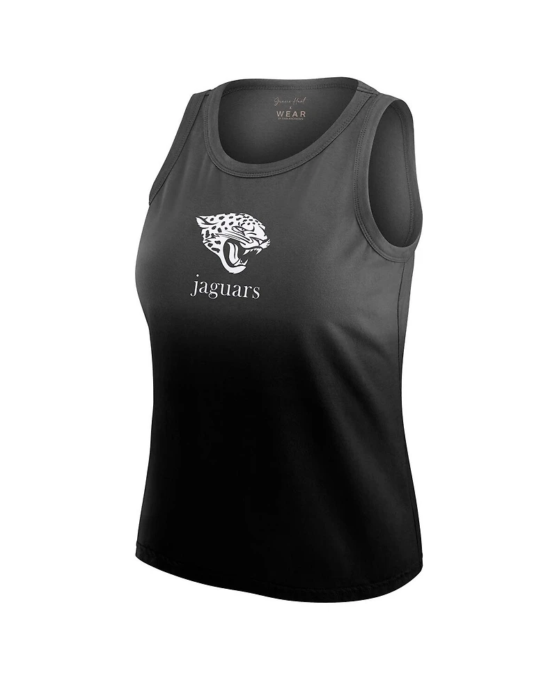 Wear by Erin Andrews Women's x Gracie Hunt Black Jacksonville Jaguars Ombre Tank Top