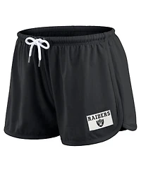 Wear by Erin Andrews Women's 2-Piece Black Las Vegas Raiders Heavy Rugby Jersey Long Sleeve T-Shirt and Shorts Lounge Set