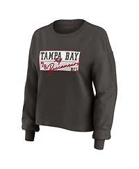 Wear by Erin Andrews Women's 2-Piece Pewter Tampa Bay Buccaneers Heavy Rugby Jersey Long Sleeve T-Shirt and Shorts Lounge Set