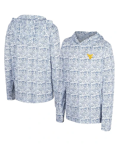 Colosseum Big Boys and Girls Navy West Virginia Mountaineers All-Over Print Hoodie