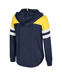 Colosseum Big Girls Navy Michigan Wolverines Reflection Hoodie Long Sleeve T-Shirt