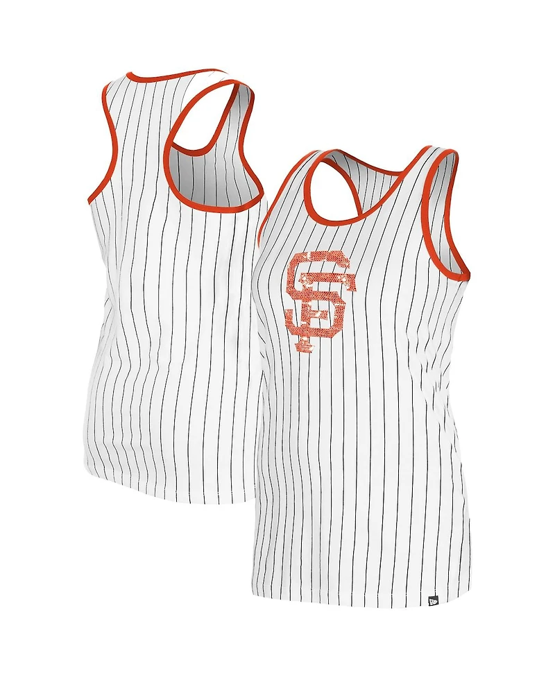 New Era Women's White San Francisco Giants Gameday Pinstripe Tank Top