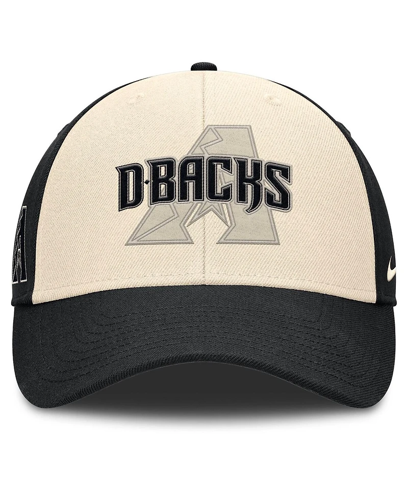 Nike Men's Black/Natural Arizona Diamondbacks Statement Club Performance Adjustable Hat