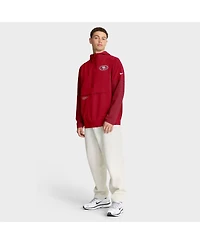 Nike Men's Scarlet San Francisco 49ers Sideline Anorak Half-Zip Hoodie Jacket