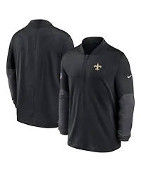 Nike Men's Black New Orleans Saints Sideline Feel the Pressure Performance Half-Zip Pullover