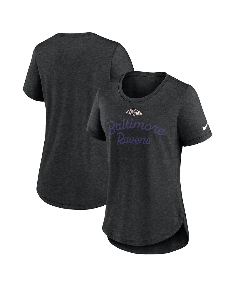 Nike Women's Black Baltimore Ravens Script Tri-Blend T-Shirt
