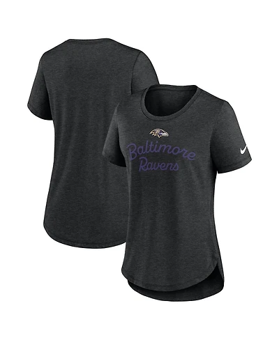 Nike Women's Black Baltimore Ravens Script Tri-Blend T-Shirt