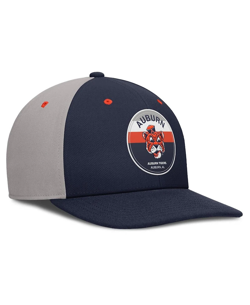 Nike Men's Gray/Navy Auburn Tigers 2025 Sideline Campus Pro Local Snapback Hat
