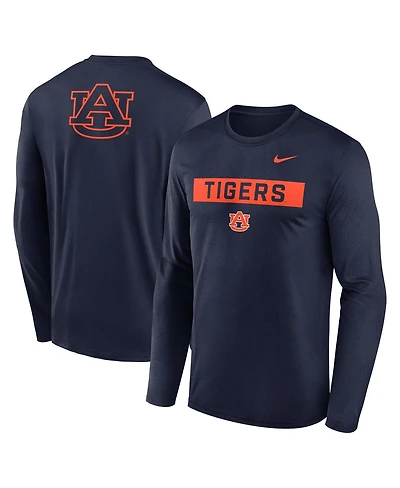 Nike Men's Navy Auburn Tigers Primetime Campus 2-Hit Legend Long Sleeve T-Shirt
