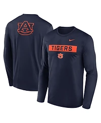 Nike Men's Navy Auburn Tigers Primetime Campus 2-Hit Legend Long Sleeve T-Shirt
