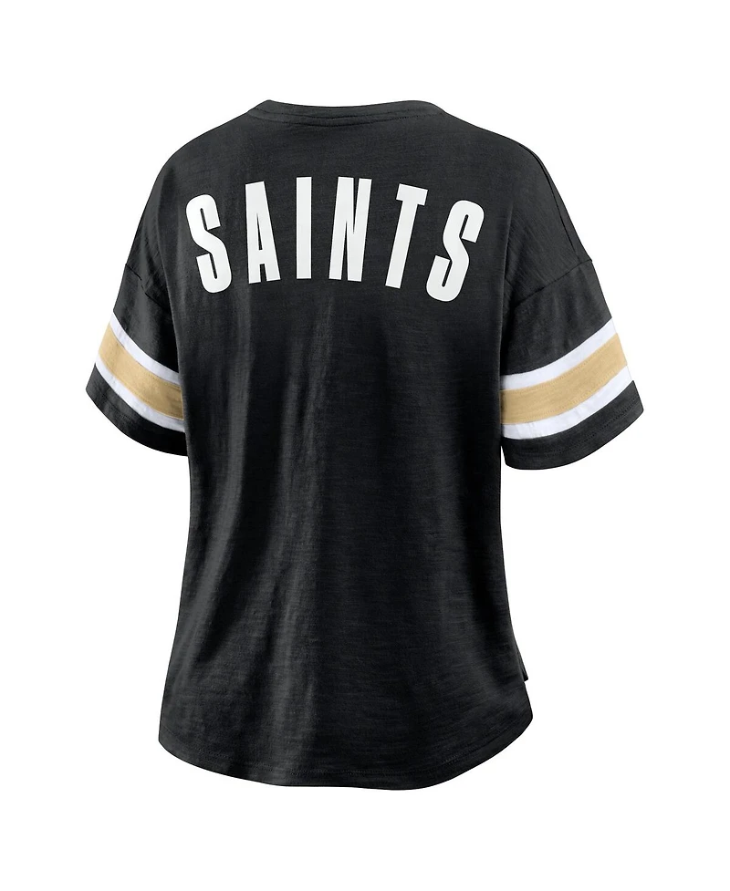 Fanatics Women's Black New Orleans Saints Redzone Curl Route T-Shirt