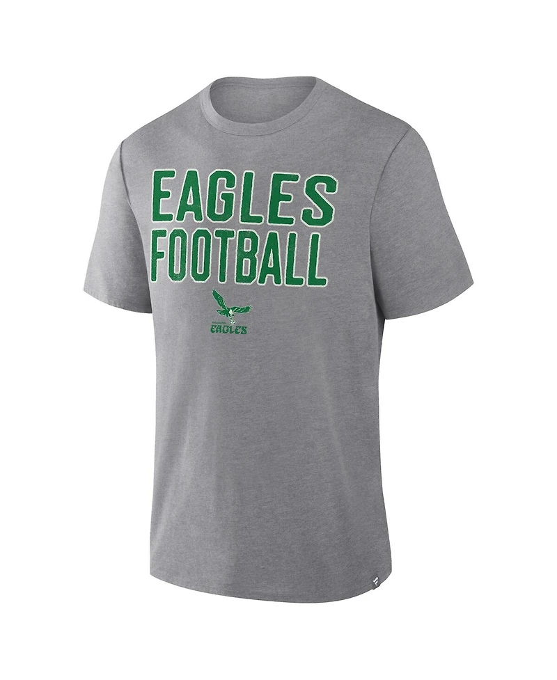 Fanatics Men's Heather Gray Philadelphia Eagles First Down Tribute Tri-Blend T-Shirt