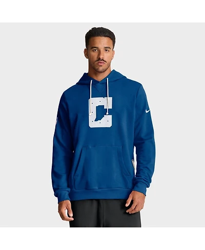 Nike Men's Royal Indianapolis Colts Sideline Standard Issue Initial Home Dri-fit Hoodie