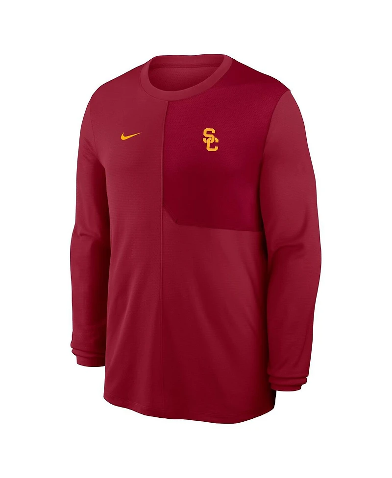 Nike Men's Cardinal Usc Trojans 2025 Sideline Coach Uv Performance Long Sleeve T-Shirt