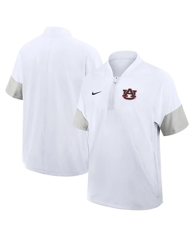 Nike Men's White Auburn Tigers 2025 Sideline Coaches Lightweight Short Sleeve Jacket