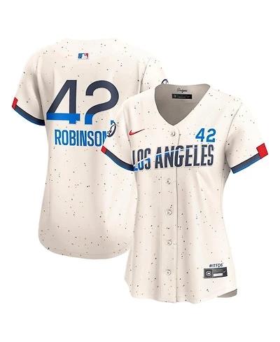 Nike Women's Jackie Robinson Cream Los Angeles Dodgers City Connect Retired Limited Jersey