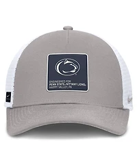 Nike Men's Gray/White Penn State Nittany Lions 2025 On-Field Rise Engineered Trucker Adjustable Hat