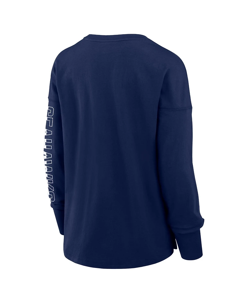 Fanatics Women's College Navy Seattle Seahawks Hometown Legacy Long Sleeve T-Shirt
