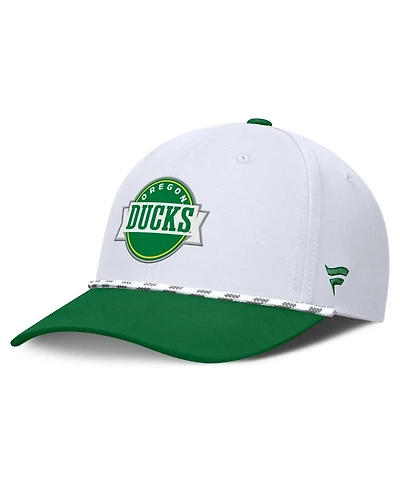 Fanatics Men's White/Green Oregon Ducks Admiral Adjustable Hat