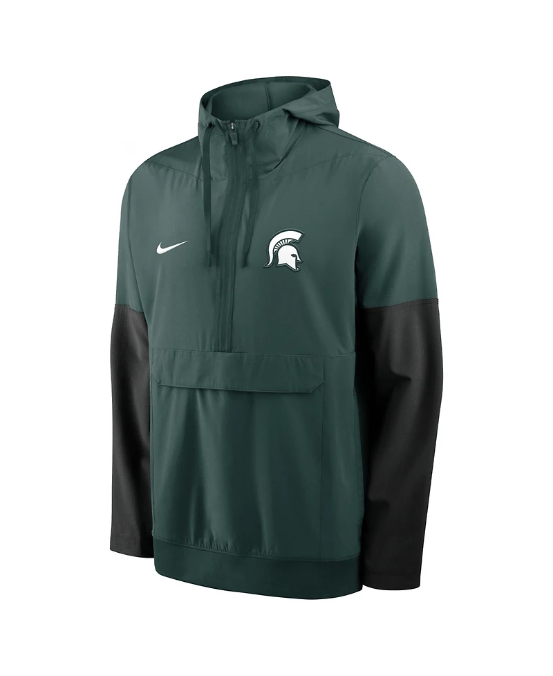 Nike Men's Green Michigan State Spartans Anorak Half-Zip Hoodie Jacket