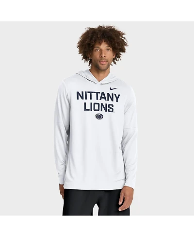 Nike Men's White Penn State Nittany Lions 2025 Sideline Performance Long Sleeve Hoodie T-Shirt