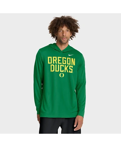 Nike Men's Green Oregon Ducks 2025 Sideline Performance Long Sleeve Hoodie T-Shirt