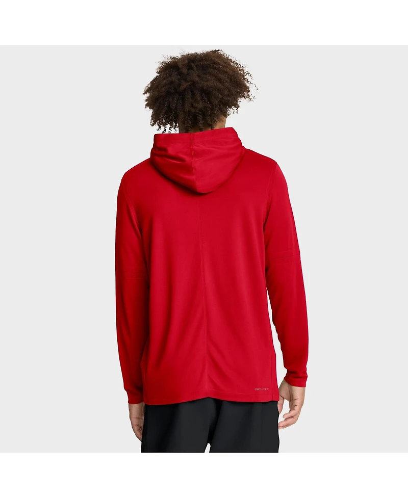 Nike Men's Red Georgia Bulldogs 2025 Sideline Performance Long Sleeve Hoodie T-Shirt