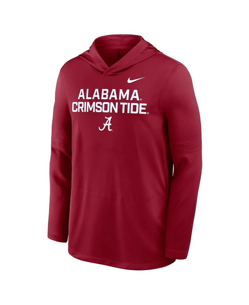 Nike Men's Crimson Alabama Tide 2025 Sideline Performance Long Sleeve Hoodie T-Shirt