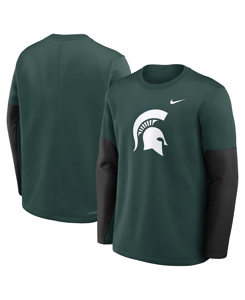 Nike Men's Green Michigan State Spartans 2025 Sideline Coach Performance Long Sleeve T-Shirt
