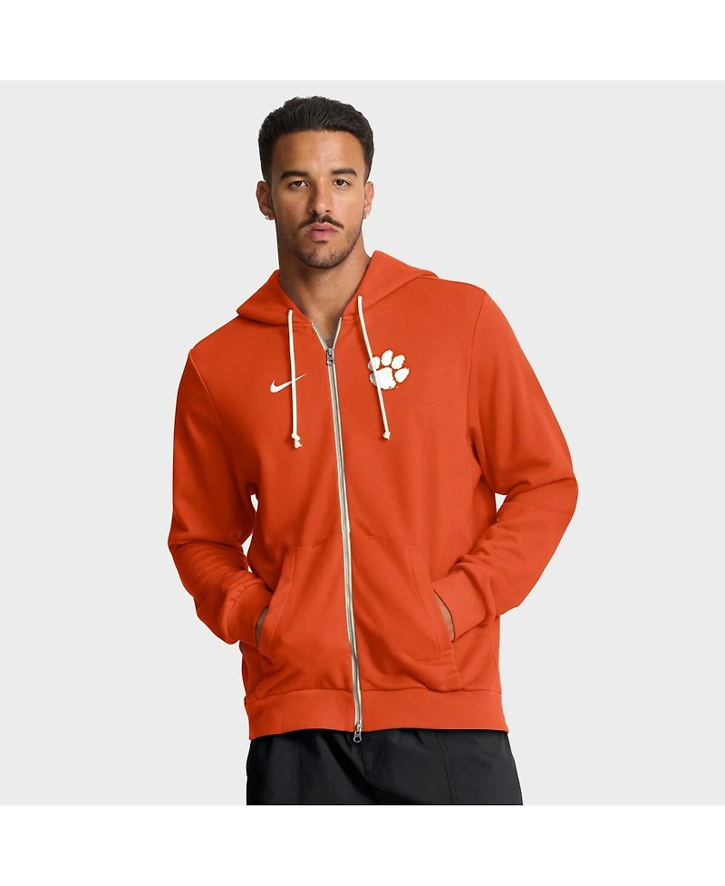 Nike Men's Orange Clemson Tigers 2025 Sideline Standard Issue Dri-fit Full-Zip Hoodie