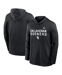 Jordan Men's Black Oklahoma Sooners 2025 Sideline Performance Long Sleeve Hoodie T-Shirt