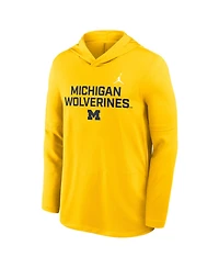Jordan Men's Maize Michigan Wolverines 2025 Sideline Performance Long Sleeve Hoodie T-Shirt