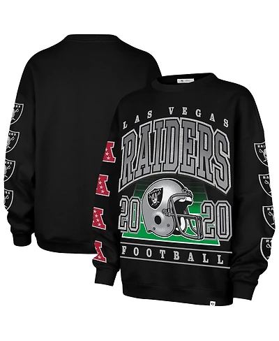 '47 Brand Women's Black Las Vegas Raiders Go Big Oversized Pullover Sweatshirt