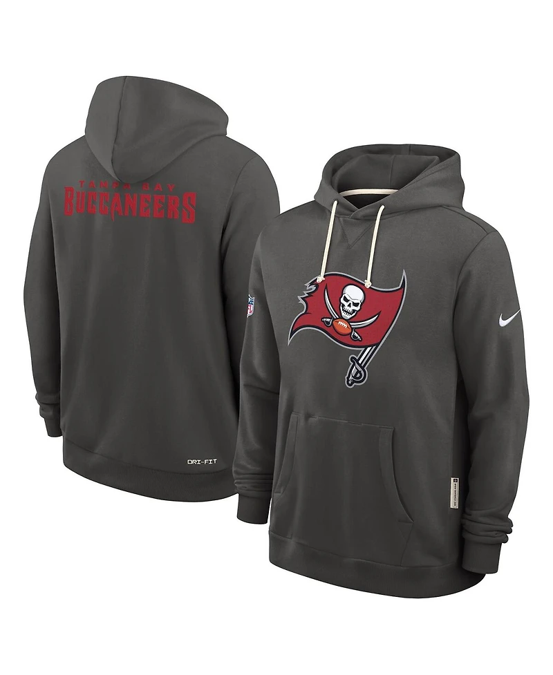 Nike Men's Pewter Tampa Bay Buccaneers Sideline Standard Issue Initial Home Dri-fit Hoodie