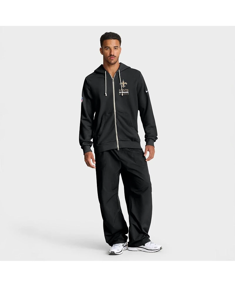 Nike Men's Black New Orleans Saints Sideline Standard Issue Utility Player Dri-fit Full-Zip Hoodie