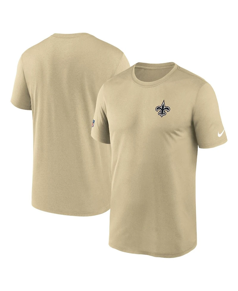 Nike Men's Gold New Orleans Saints Sideline Alt Pack Small Logo Legend Performance T-Shirt