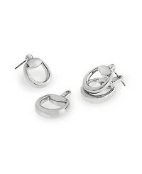 Steve Madden Rhodium Collegiate C Link Earrings