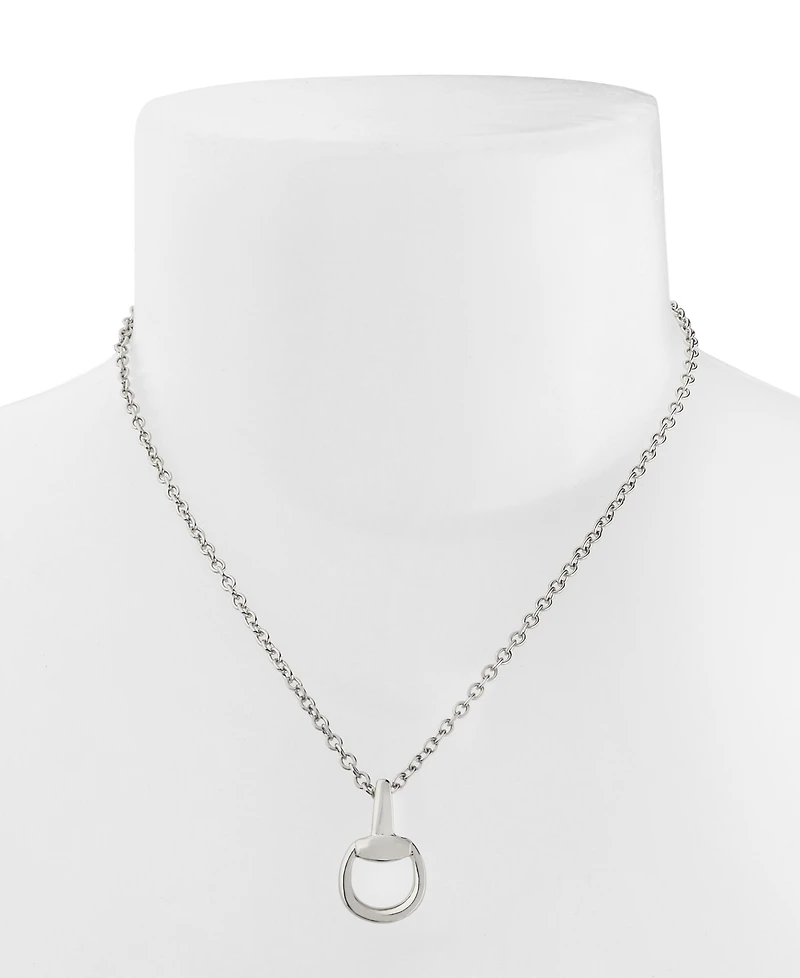 Steve Madden Rhodium Collegiate Link Pendant Necklace