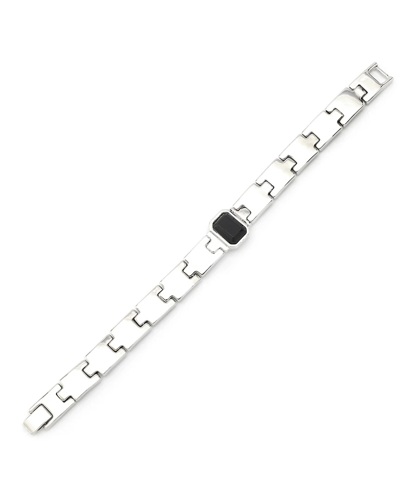 Steve Madden Faux Stone Gem Watch Chain Bracelet
