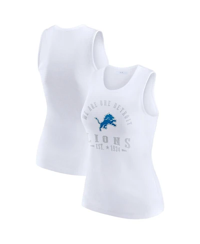 Wear by Erin Andrews Women's White Detroit Lions Ribbed Graphic Tank Top