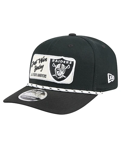 New Era Men's Black Las Vegas Raiders Chant 9SEVENTY Stretch-Snap Hat