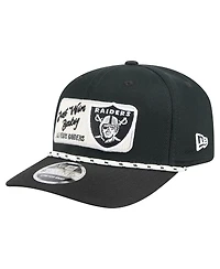 New Era Men's Black Las Vegas Raiders Chant 9SEVENTY Stretch-Snap Hat