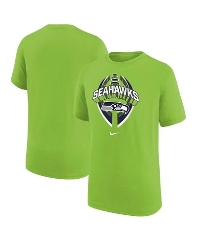 Nike Big Boys and Girls Neon Green Seattle Seahawks Icon Legend T-Shirt