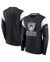 Nike Men's Heather Black Oakland Raiders Rewind Playback Helmet Long Sleeve T-Shirt